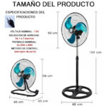 Set De 2 Ventiladores 3 En 1 Shtark 18" Sht-Seve-Plt//Pedestal/Piso/Pared/3Velocidades/Plata