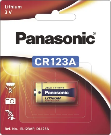 Bateria De Litio Panasonic Cr123Apa/1B/3Vcc/1,550Mah/No Recargable