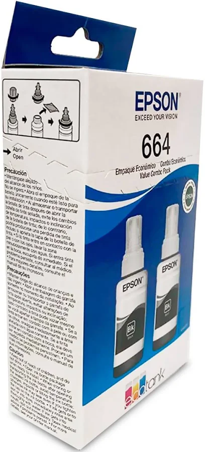 Kit De 2 Tintas Epson T664 Color Negro/4500 Paginas/T664120-2P