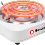 Parrilla Electrica De Mesa Shtark Sht-Pec-1Qm/1Quemador/Aluminio/1000W/Blanco