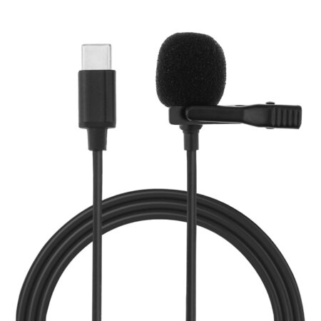 Kit De 2 Microfonos De Solapa K1-Type-C/Para Android Microusb Ipad Iphone/Omnidireccional/108Db/48Hz-16Khz/Con Reduccion Ruido/Negro