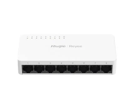 Switch Ruijie Rg-Es08G-L 8 Puertos Gigabit/No Administrable/Visible En La Topologia De La Nube/3.47W/Diseño Compacto