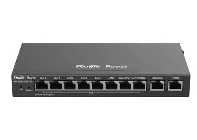 Router Balanceador Con Funcion SD-WAN Ruijie Rg-Eg210G-P-V3 10 Puertos Gigabit Ethernet/CPU Dual-Core 880Mhz/PoE+ Hasta 110 Watts