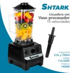 Licuadora Shtark Vaso De Plastico Con Vaso Procesador Sht-Lic-Cre/2Lt/4Vel/1400W/Color Crema