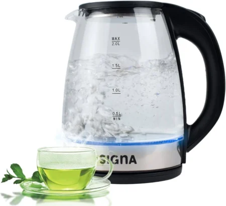 Tetera Electrica De 2L Shtark Sht-Her-Vid/Vidrio/Acero/Luz LED/1000W