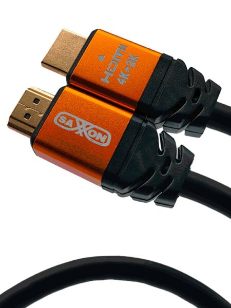Saxxon Sx015Hdc – Cable HDMI De 1.5 Metros De Alta Velocidad Resolución 4K / Canal De Retorno De Audio (Arc) /Blindado / Chapado En Oro