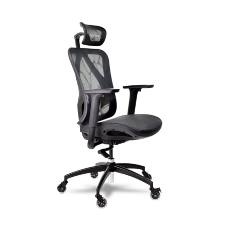 Silla Gamer Munfrost Nova/Negro/Hasta 180Kg/Ruedas Tipo Patin/Reclinable/Con Soporte Lumbar/Mfmsil1W