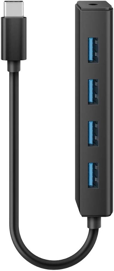 Hub USB-C Steren USB-5260 Con 4 Puertos USB 3.0/Negro
