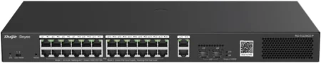 Switch Ruijie Rg-Es228Gs-P 24 Puertos/Administrable/2 Sfp Para Fibra 1Gb/Gestion Gratuita Desde La Nube/370W