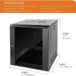 Gabinete Para Montaje En Pared Ubiquiti Uacc-Rack-12U-Wall-Sw-G/Con Puerta Frontal De Vidrio Templado/Puerta Trasera Abatible (Swing-Out)/Paneles Laterales Removibles Con Llave/Blanco