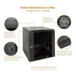 Gabinete Para Montaje En Pared Ubiquiti Uacc-Rack-12U-Wall-Sw-G/Con Puerta Frontal De Vidrio Templado/Puerta Trasera Abatible (Swing-Out)/Paneles Laterales Removibles Con Llave/Blanco