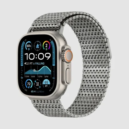 49Mm Natural Titanium Milanese Loop – Large