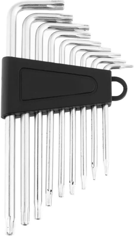 Kit De 9 Puntas Torx De Seguridad Generico 2337/Con Estuche/Bits De Conductor De 5 Puntas Estrella/Resistentes Al Daño Y Manipulacion/Herramienta Multifuncional De Torsion/De Acero S2