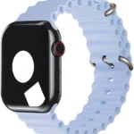 49Mm Ice Blue Ocean Band - Natural Titanium Finish