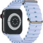 49Mm Ice Blue Ocean Band - Natural Titanium Finish