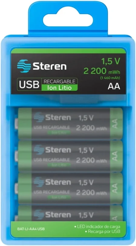 Baterias Recargables D-Bugg Aa/4/Type-C/Li-Ion Aa/4 1.5V/2200Mwh/Incluye Cable USB Con 4 Salidas