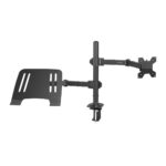 Soporte Doble Para Monitor/Laptop Enforce Zone Sm525 Acteck Soporte Doble Articulado Para Monitor/Laptop Con Altura Ajustable Con C-Clamp -