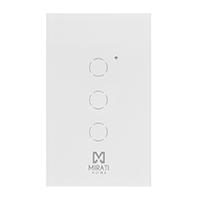 Switch Apagador De Pared Mirati M3Si2/3 Apagadores Touch/WiFi/2.4Hz/Bluetooth/Funciona Con Alexa Y Asistente De Google/Compatible Con Android E Ios