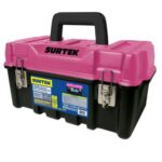 Caja De Herramientas Surtek Cps17K Plastica/Con Broches Metalicos/Negro-Rosa