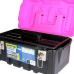 Caja De Herramientas Surtek Cps17K Plastica/Con Broches Metalicos/Negro-Rosa
