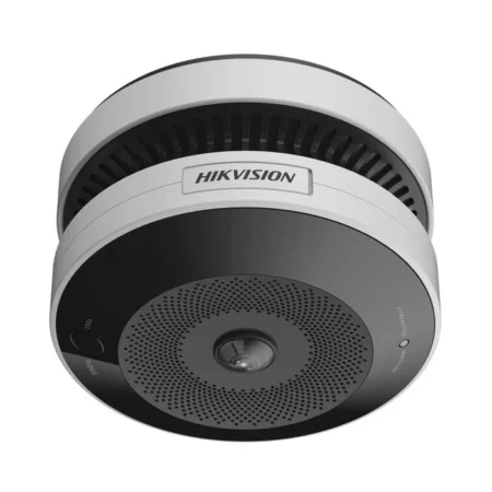 Camara Mini Fisheye IP Hikvision Hf-Vs409 4Mpx/Para Interiores/Con Detector De Humo Puntual/Autonomo/15M Ir/PoE/Wdr 120Db/Alarma De 85Db/MicroSD 128Gb