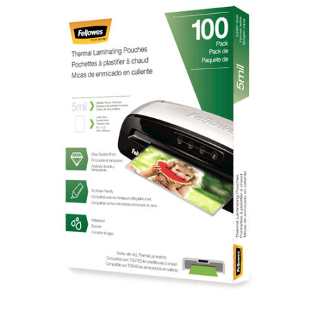 Papel Termico Fellowes 5743501 Para Laminacion/100 Hojas Tamaño Carta 5 Milesimas