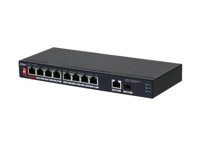 Switch Dahua Dh-Pfs3110-8Et1Gt1Gf-96 De 10 Puertos/No Administrable/8 Puertos PoE 10/100/1Xsfp De1000Mbps/1Xuplink De 10/100/1000/96W/Hasta 250M/Soporta PoE Whatchdog