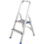 Escalera De Aluminio Surtek Etta3 Plegable/Con 3 Escalones/Tipo Taburete/150Kg/Gris