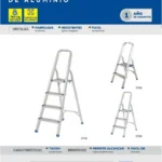 Escalera De Aluminio Surtek Etta3 Plegable/Con 3 Escalones/Tipo Taburete/150Kg/Gris