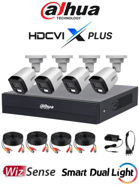 Kit De Videovigilancia Dahua 4 Canales Kit De 4 Ch 2Mp Kitxvr1B04-I/T/4-B1A21N –