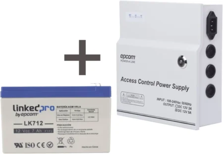 Kit Fuente Regulada De 11-15V A 5A + Bateria Lk712 Epcom Acpst1205/K, Acpst1205 + Batería Incluida Lk712