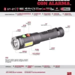 Linterna LED Con Alarma Urrea Lru6A, 600Lm/Recargable