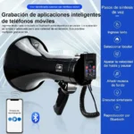 Megafono Zenith Apparel Zac3019/100W/20000Hz/Con Grabador Y Sirena USB/SD/Negro