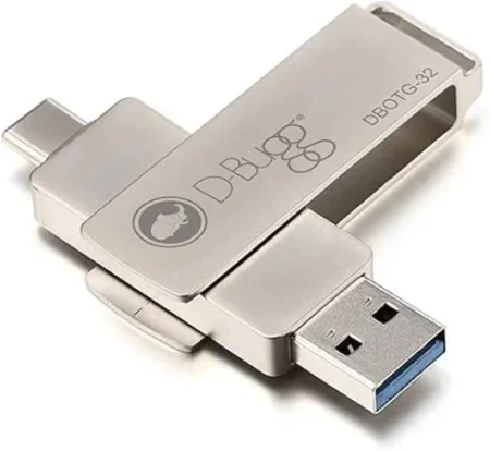 Memoria USB Dual 32Gb D-Bugg Dbotg-32/USB 3.0 A Tipo C/Plateado