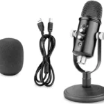 Microfono Condensador Profesional D-Bugg Cc14 Con Cable USB-B A USB-A + Dos Adaptadores (USB-A A Lightning & USB-A A Tipo-C)