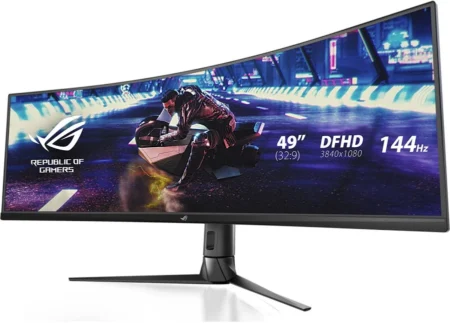 Monitor 49″ ASUS Xg49Vq Rog Strix LCD/Curvo/VA/USB/HDMI/DP/3840X1080/144Hz/4Ms/Negro