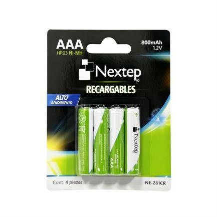 Blister C/4 Pilas Recargables “Aaa” Nextep Ne-281Cr Hr03 Nimh/1.2V/800Mah