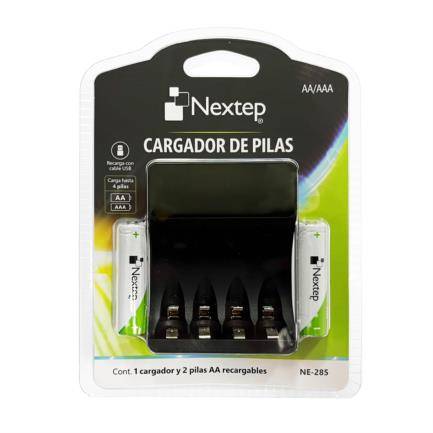Cargador De Pilas Nextep Ne-285 Para Aa/Aaa/Incluye 2 Pilas “Aa”