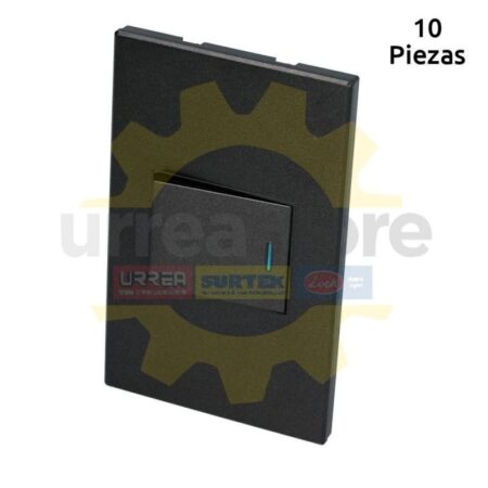 Placa De Pared Surtek P620N Con 1 Apagador 1/2/Negro