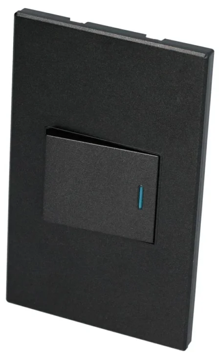 Placa Con Un Apagador De Escalera 1/2/Negro Surtek P621N