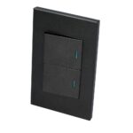 Placa De Pared Surtek P622N Con 2 Apagadores 1/2/Negro