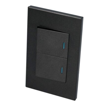 Placa De Pared Surtek P622N Con 2 Apagadores 1/2/Negro