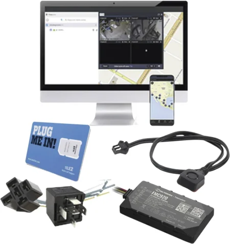 Rastreador Vehicular Gps Tipo Teltonika Fmc920Kit, 4G Lte/Sim Sim30M2M/Voucher Por 1 Mes/Plataforma Por 1 Mes/Relevador Y Boton De Panico