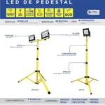 Reflector Doble De Pedestal Surtek Ref20X2 20W/De 1900Lm/Aluminio/Amarillo