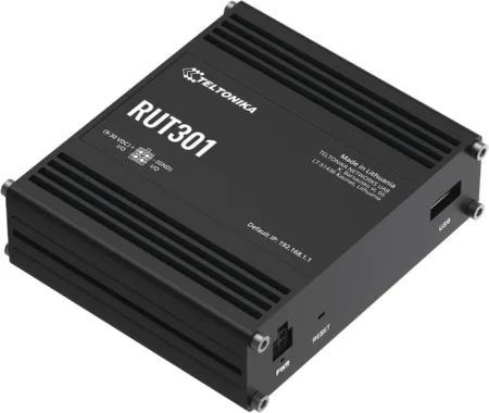 Router Industrial Teltonika Rut301 De 5 Puertos Ethernet5/Rutos Seguro Y Avanzado/Firewall Y VPN Integrados/I/O Digital/Administracion Remota Rms