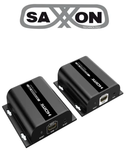 Kit Extensor HDMI Sobre IP Saxxon Lkv38340 Por Cat 5E/1080P/Hasta 120M/253 Receptores/Delay De 70Ms/Hdbit/Transmisor De Ir/Plug And Play
