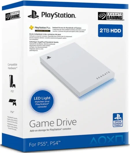 U. Estado Solido SSD Externo USB-A 2Tb Seagate Game Drive Stmh2000100 USB 3.0/540 Mb/S/Blanco Con Tira LED Azul