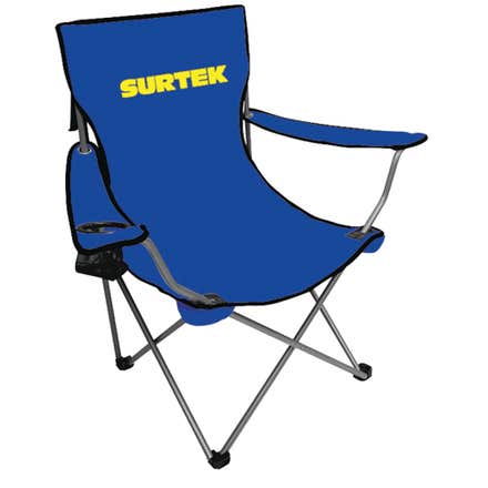 Silla Plegable De Loneta Surtek Con Porta Vaso/Color Azul/127117