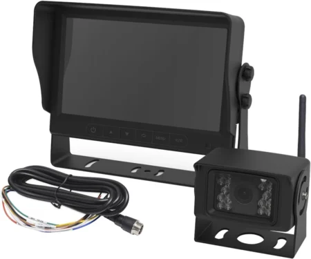 Sistema Profesional De Camara De Reversa Y Monitor Ecco K7000Bwk Para Vehiculos De Trabajo Y Montacargas