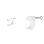 20 Piezas Grapa Para Cable Duplex Surtek Grad8 De 8Mm/Blanco